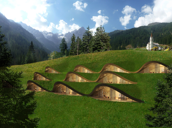 hotel ecológico, los Alpes