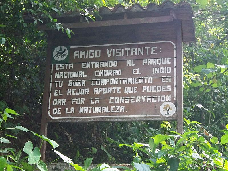 Bienvenida al Parque Nacional Chorro El Indio